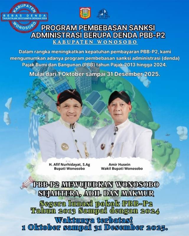 PEMBEBASAN DENDA PBB-P2 TAHUN PAJAK 2013-2025